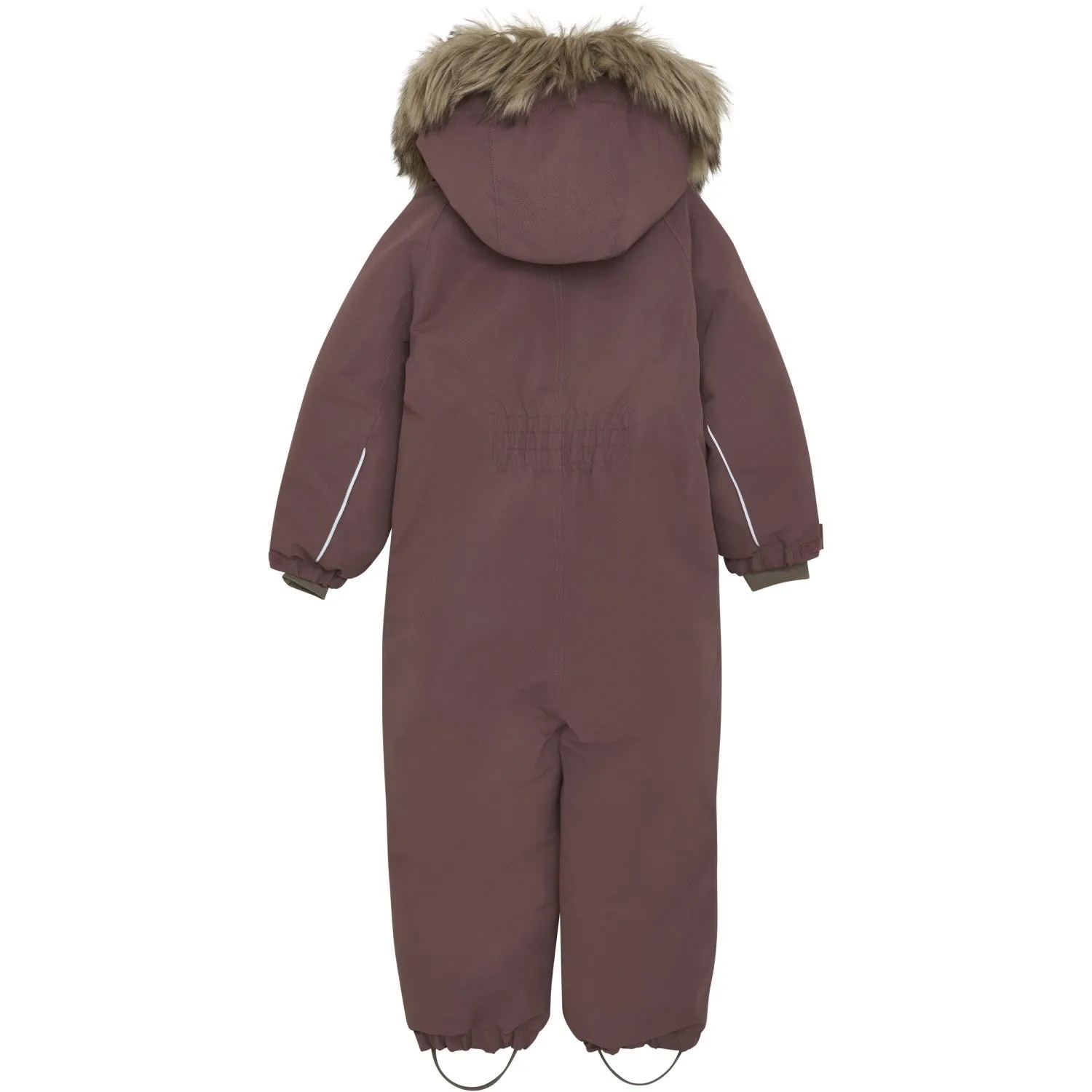 Embroidered-Detail En Fant Rose Taupe Snowsuit W. Fake Fur