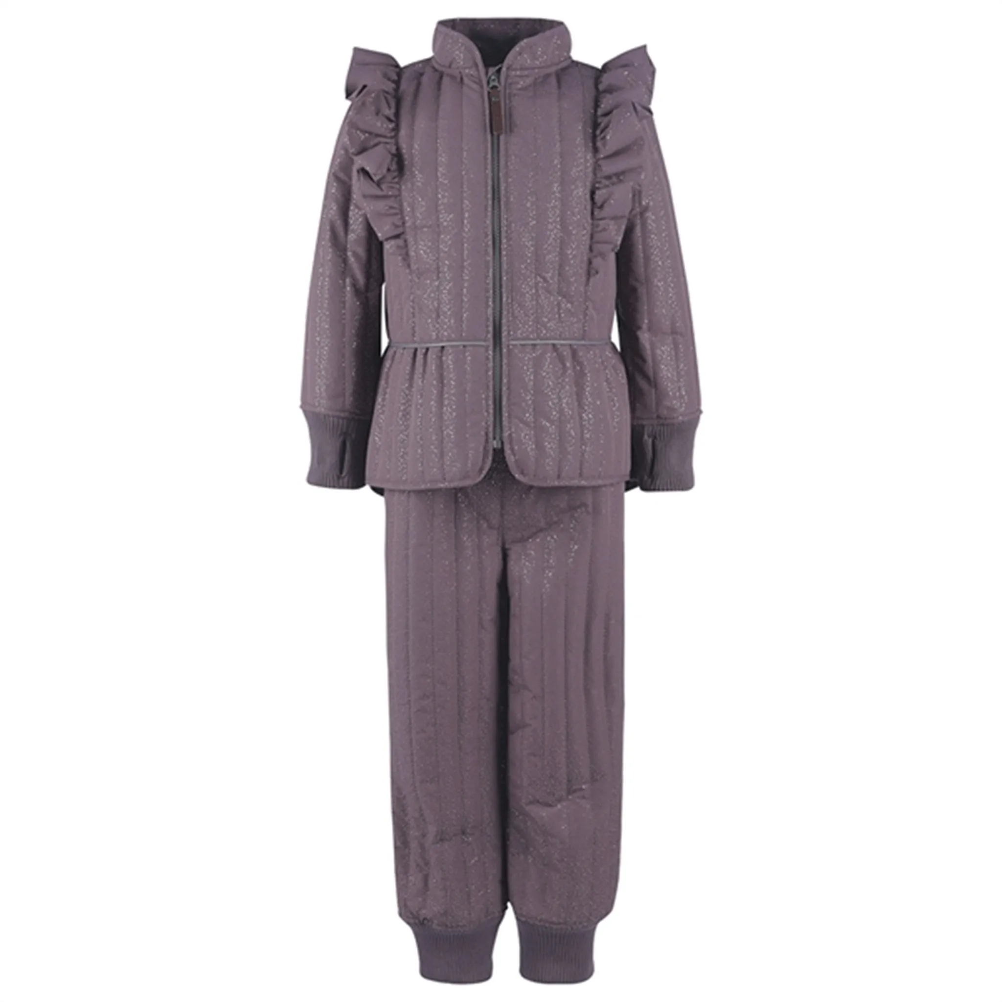 Cuffed-Sleeve Dolman-Sleeve En Fant Thermal Set Glitter Flint