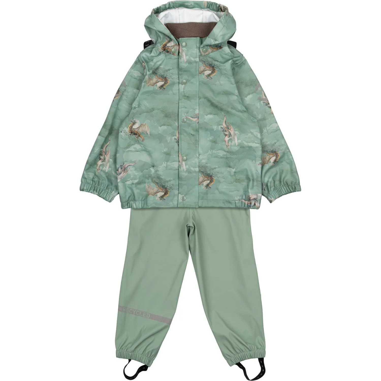 Flexible Fit Durable Design Mikk-Line Green Bay AOP Suspenders PU Rain Set