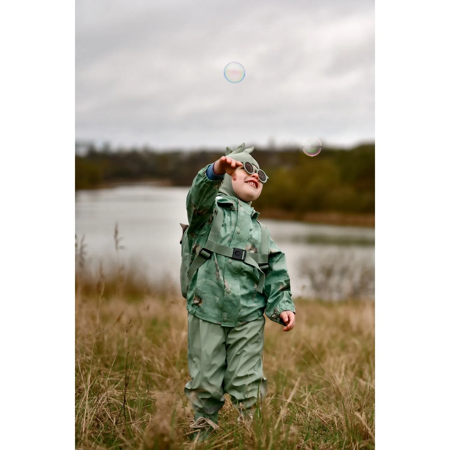 Mikk-Line Green Bay AOP Suspenders PU Rain Set Daily Comfort Weekend Hike