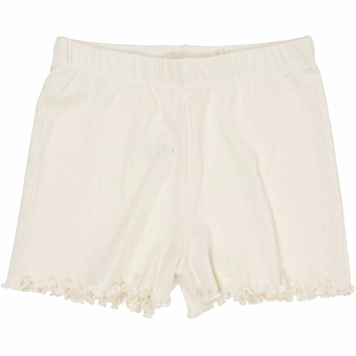 COPENHAGEN COLORS Cream Summer Pointelle Shorts On-The-Go Style