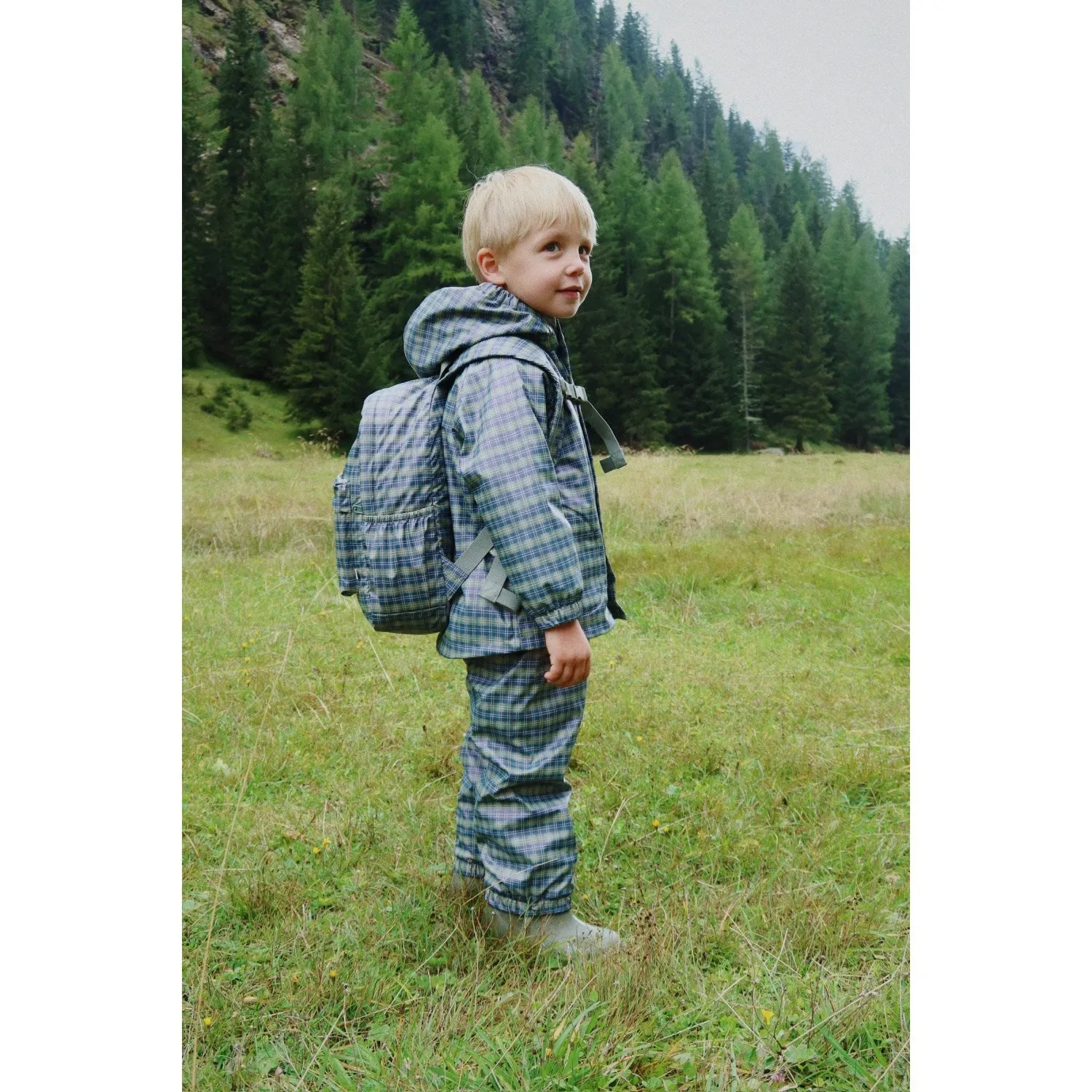 Konges Sl?jd Laurel Blue Check Rainy Palme Set All Round Windwear Water Layer