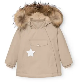 Valentine's look Easy Care Mini A ture Savannah Tan Matwang Fleece Lined Winter Jacket Fur. GRS