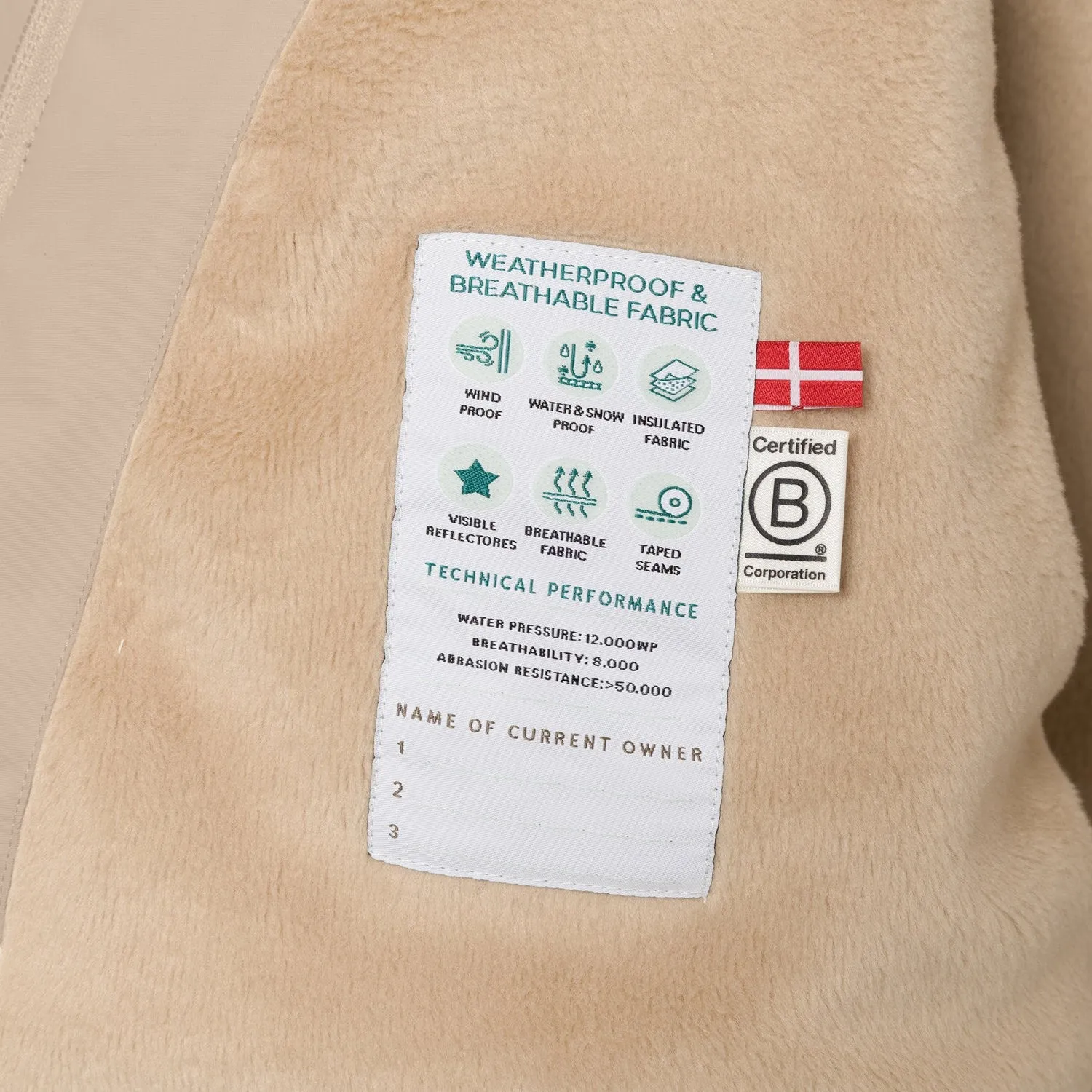 Mini A ture Savannah Tan Matwang Fleece Lined Winter Jacket Fur. GRS cruelty - free solo travel