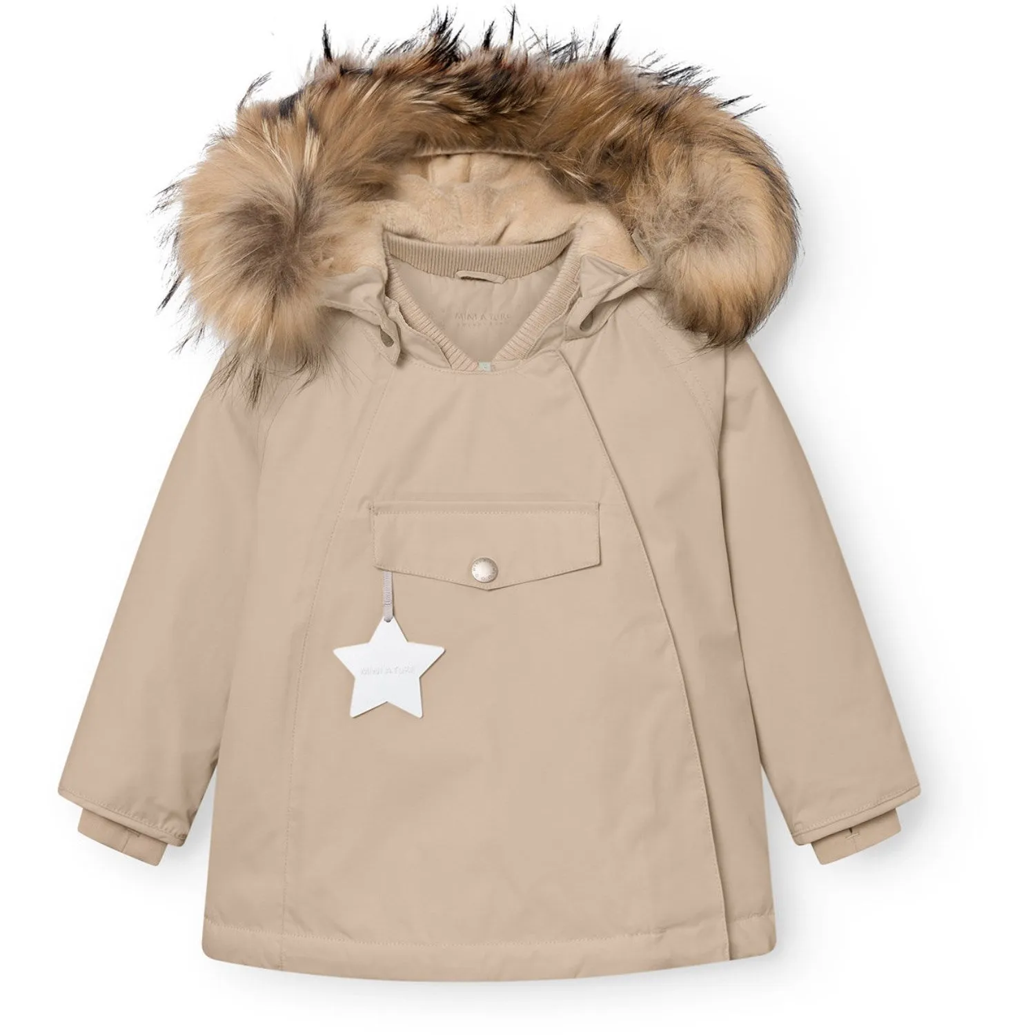 Valentine's look Easy Care Mini A ture Savannah Tan Matwang Fleece Lined Winter Jacket Fur. GRS