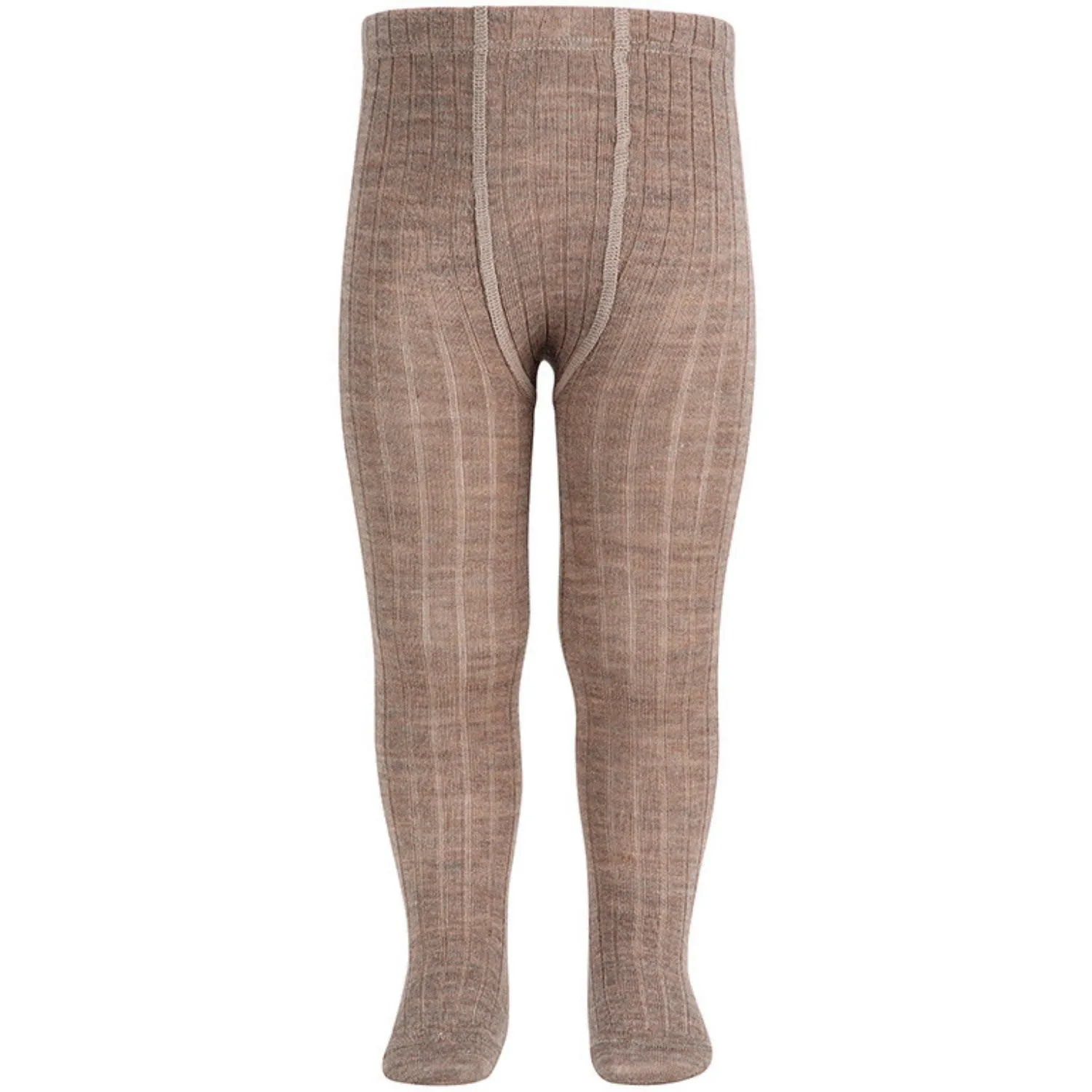 Comfortable Design Cropped C??ndor Sand Extrafine Merino Wool Rib Tights