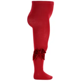 Performance Stretch C??ndor Warm Red Cotton Tights w. Bow
