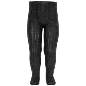 C??ndor Wool Tights Rib Black Easter