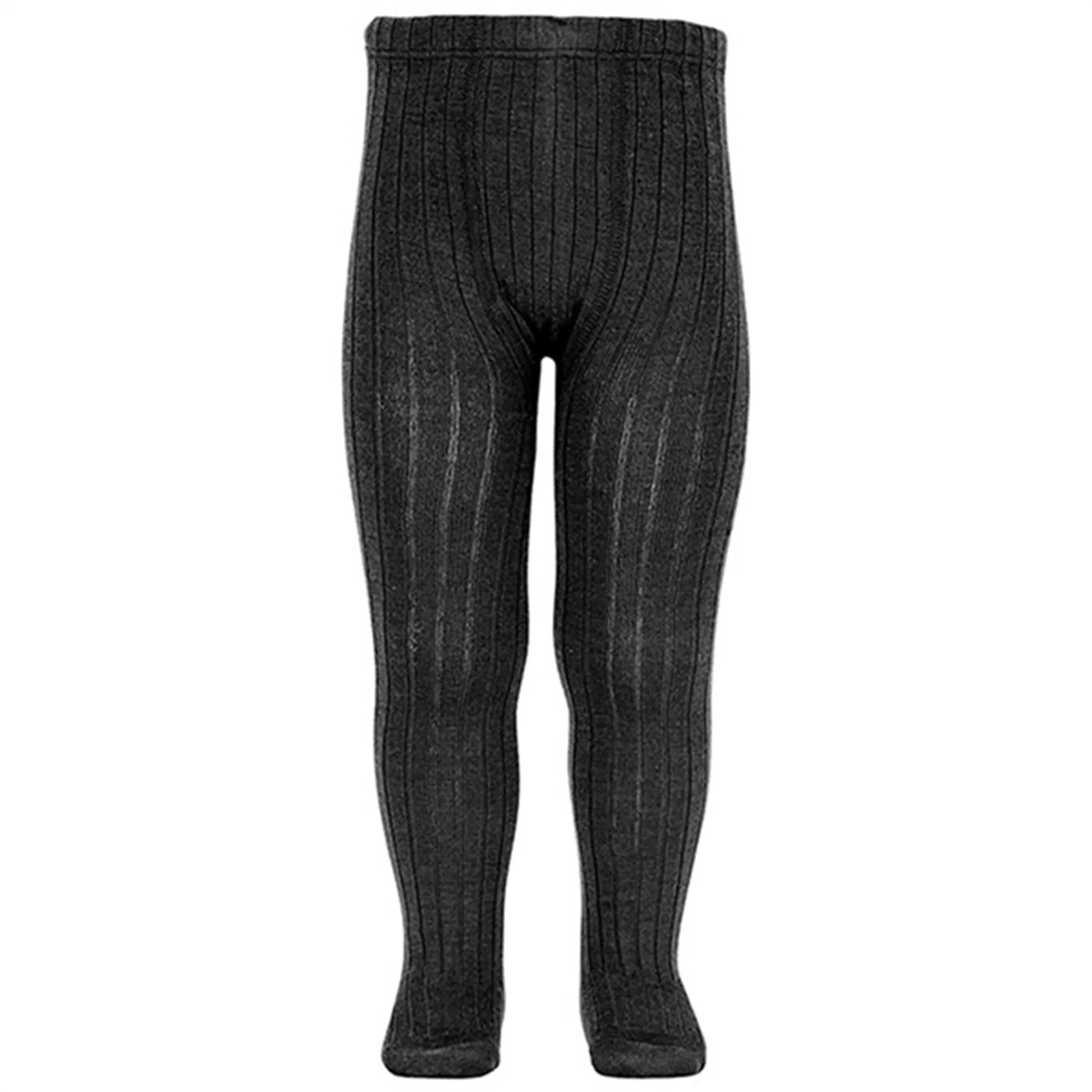 C??ndor Wool Tights Rib Black Anti-odor-treatment-process Beaded