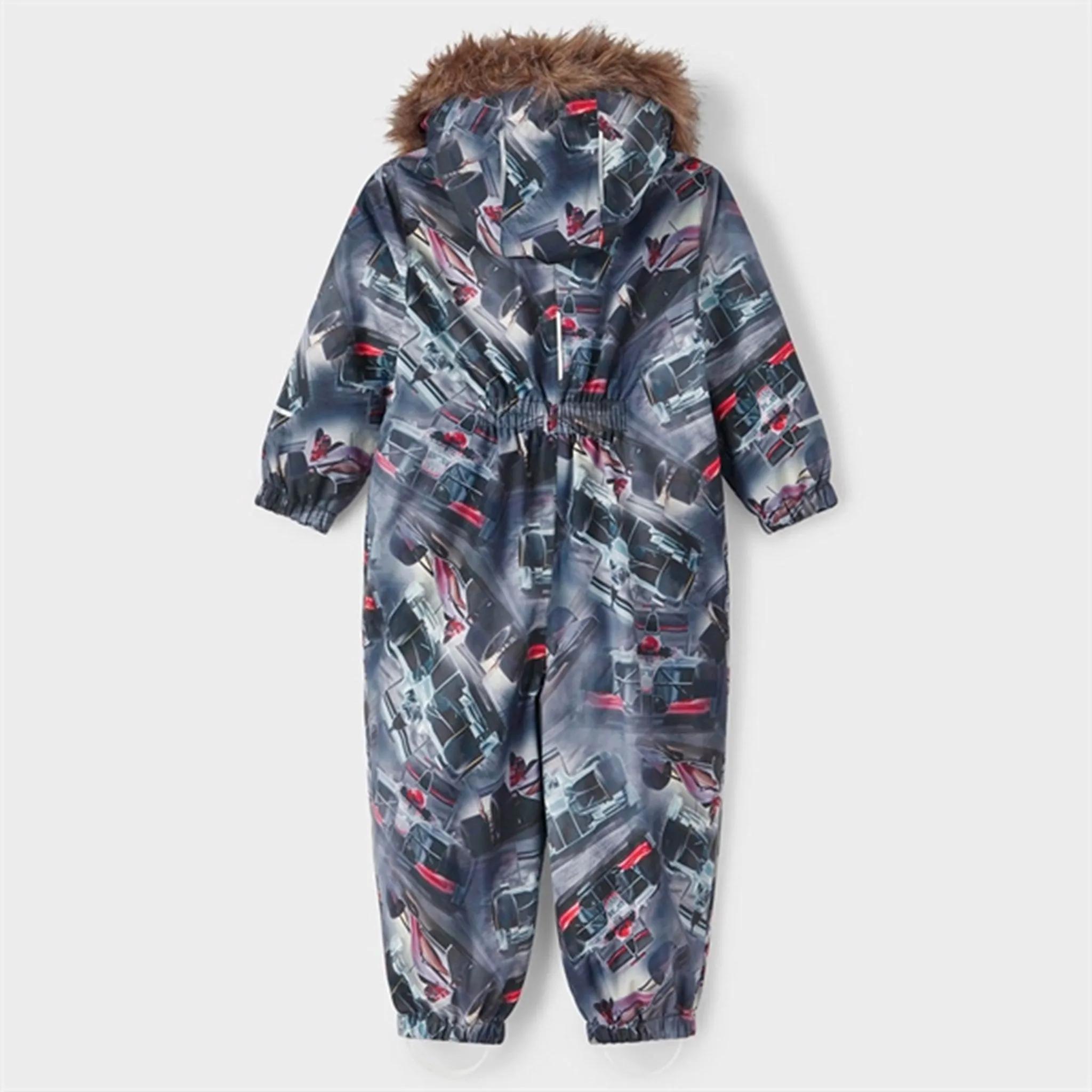 Name it Dark Sapphire Snow Snowsuit Race Car Figure-Skimming Printed-Fabric