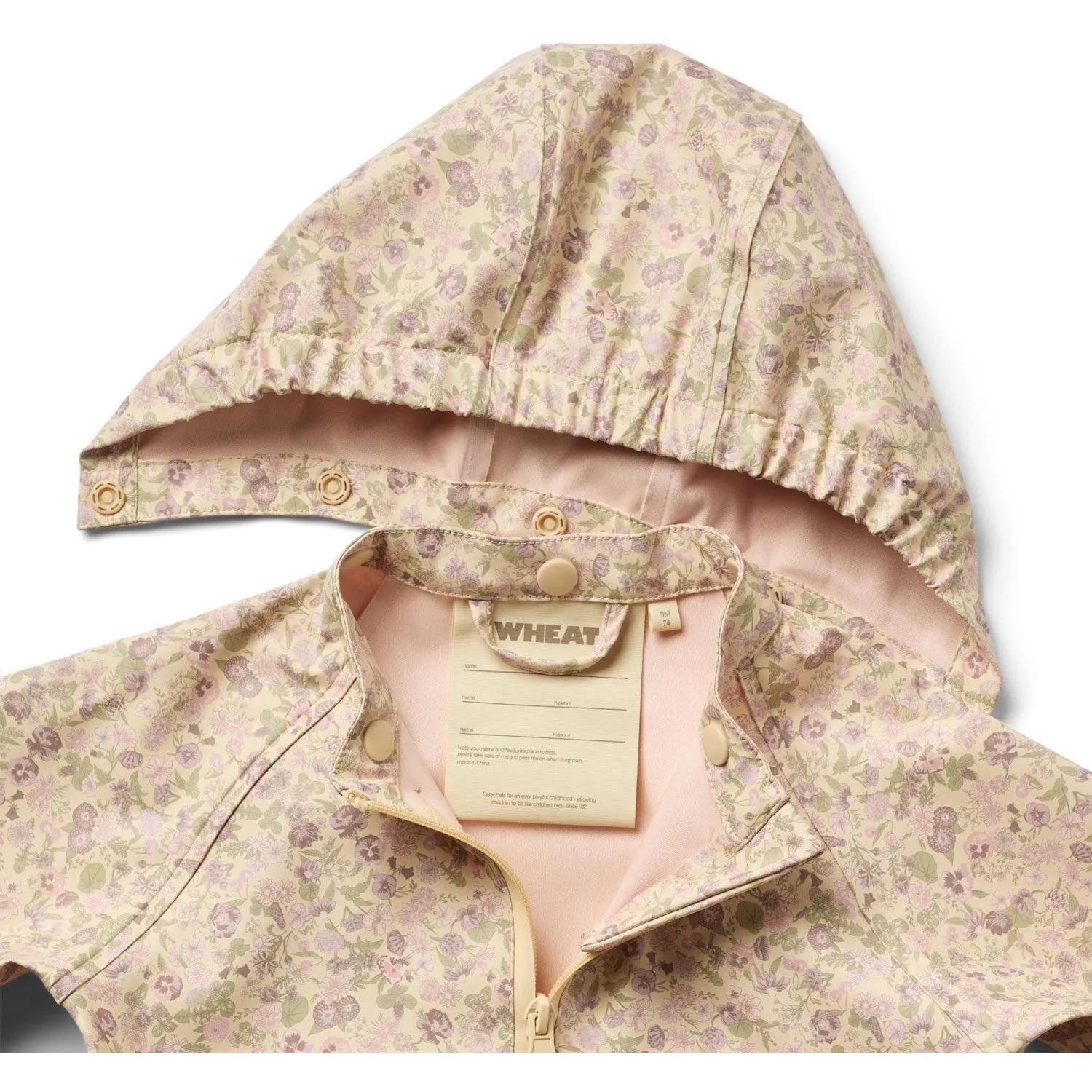 Waterproof Vents Wheat Rose Flower Field Rainsuit Mika