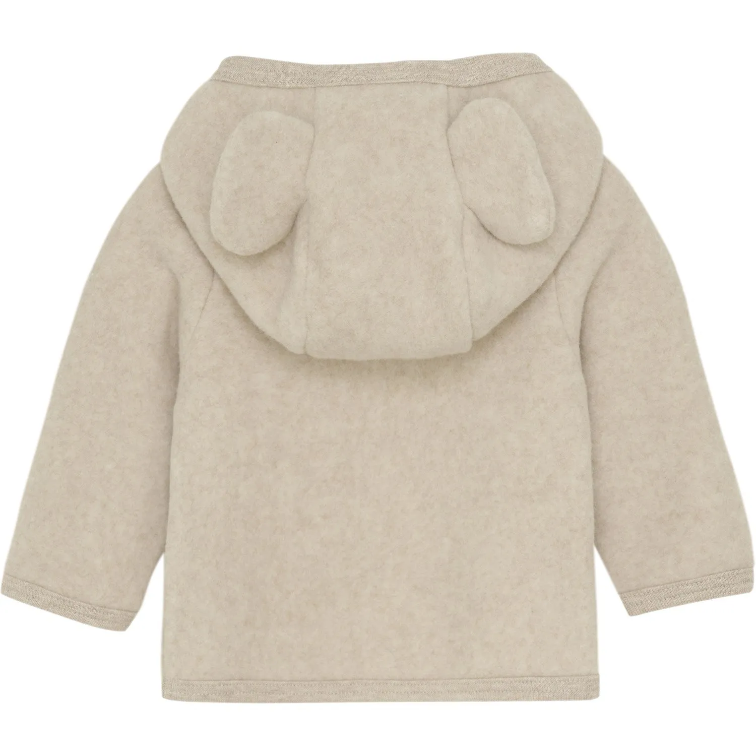 Warm and Practical Huttelihut Camel Melange Jacket Ears Cotton Fleece