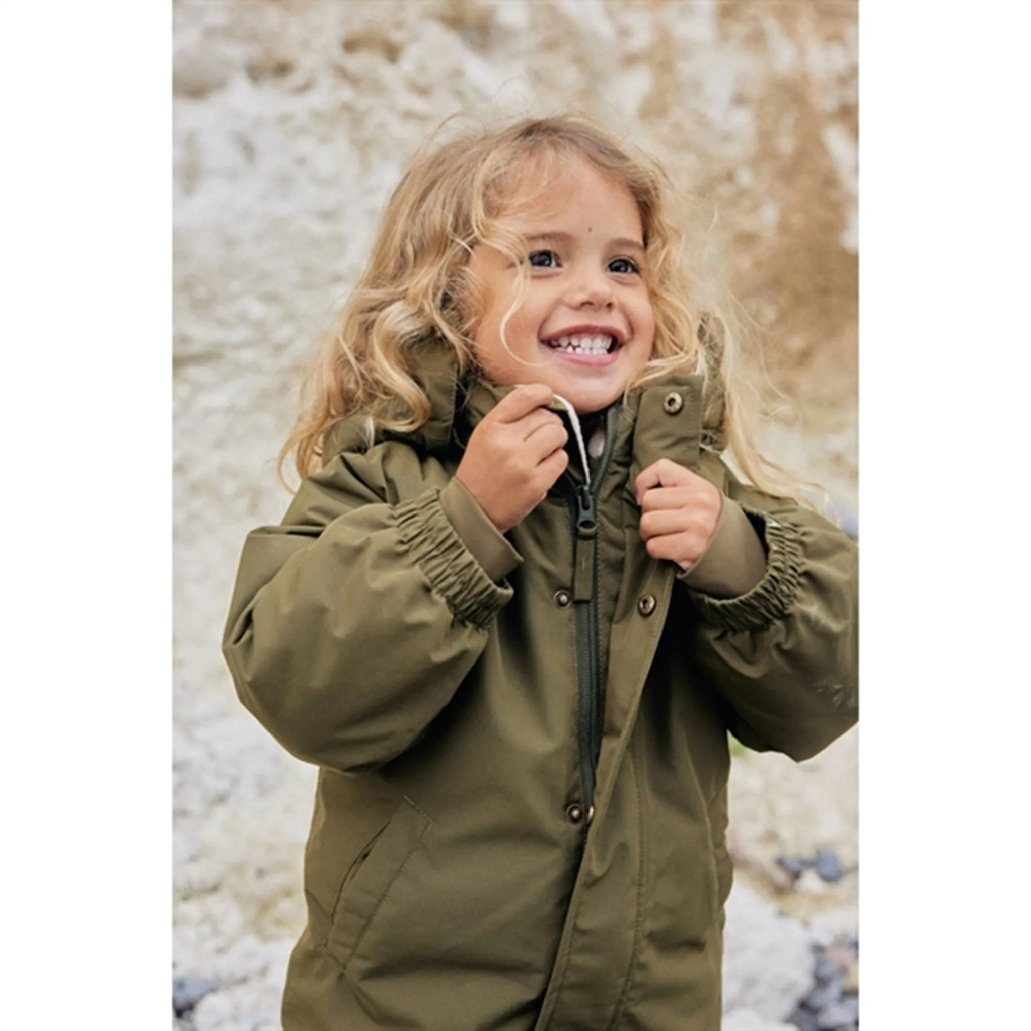 Front-Slit Konges Sl?jd Dark Olive Nohr Solid Snow Suit