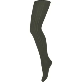 MP 128 Wool Rib Tights Ivy Green Body Contour