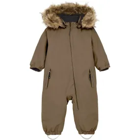 Color Kids Fossil Baby Coverall W. Fake Fur Casual-Look