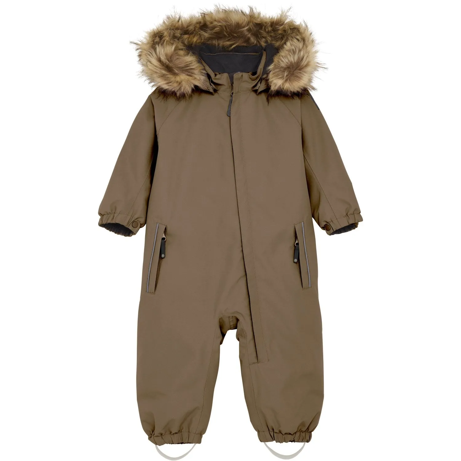 Color Kids Fossil Baby Coverall W. Fake Fur Casual-Look