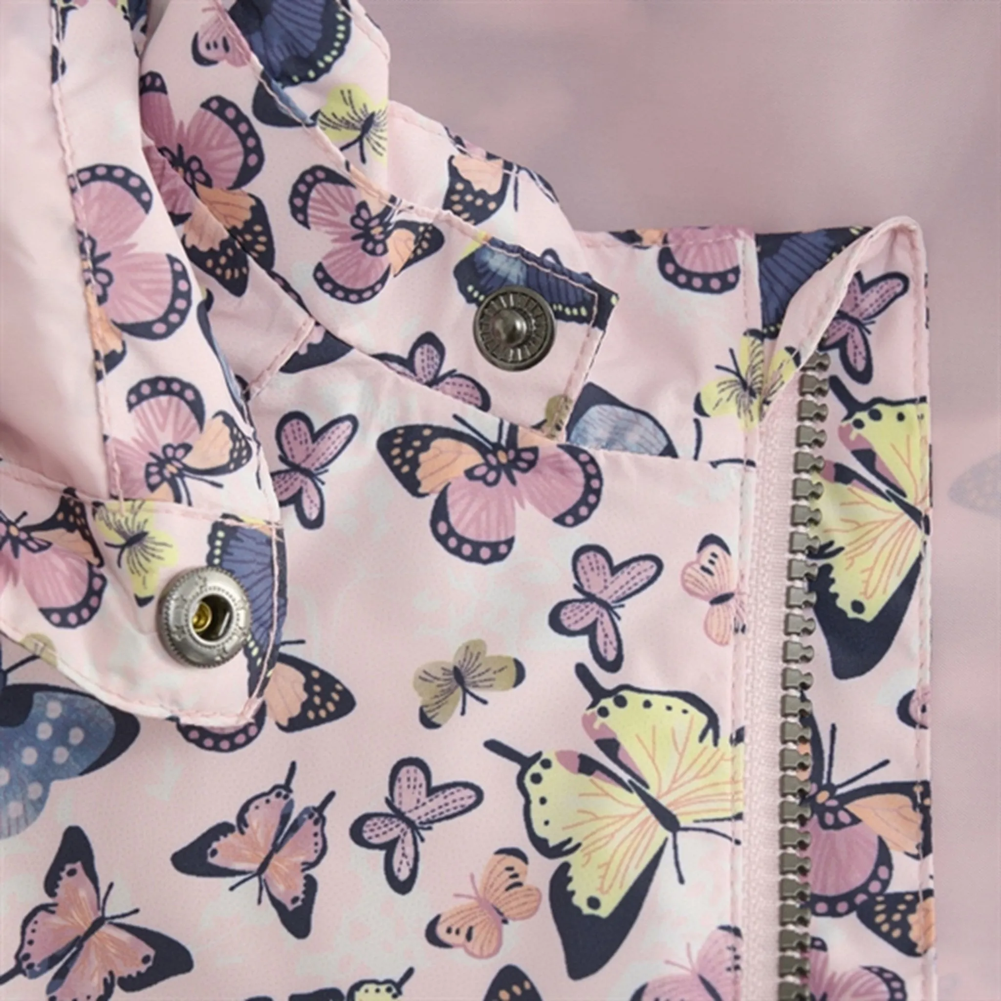 AdjustableHood Color Kids Jacket AOP Chalk Pink