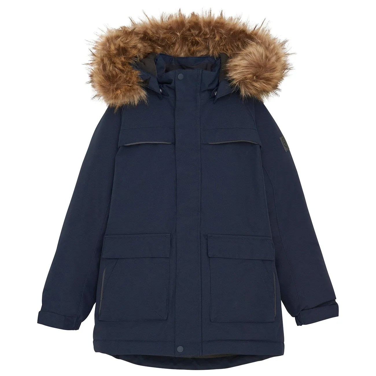 Layered Comfort aesthetically pleasing Color Kids Total Eclipse Parka w. Fake Fur