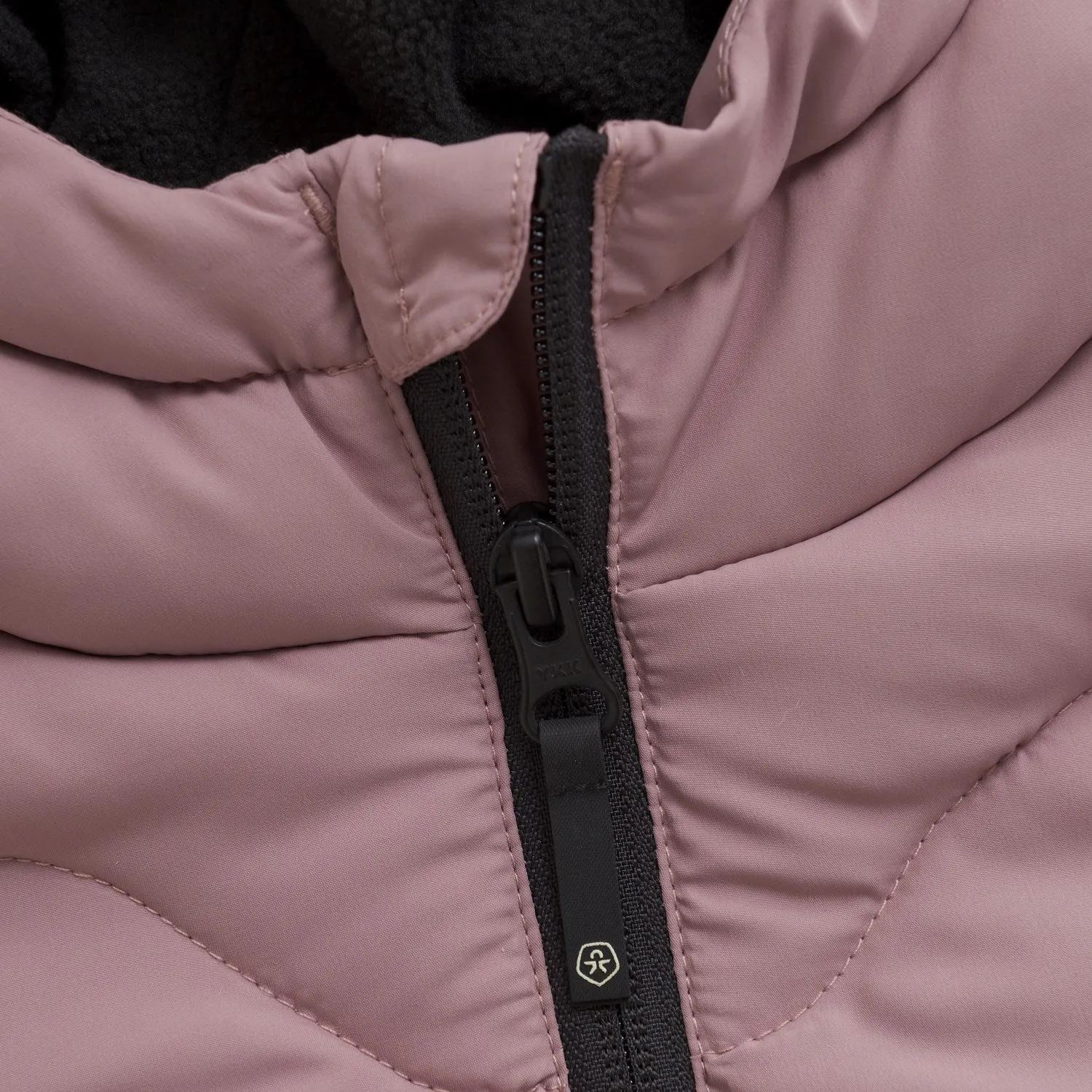 Color Kids Woodrose Jacket W. Hood - Quilt Cuffed-Sleeve Trendy textured shirt