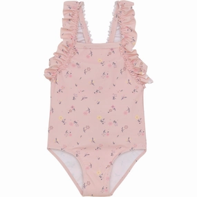 Soft-touch Color Kids Coral Blush Swimsuit W. Frills, AOP