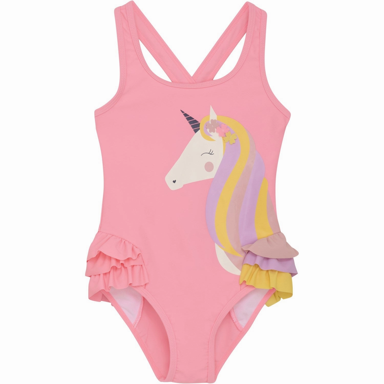 Practical Design Color Kids Plumeria Swimsuit W. Unicorn
