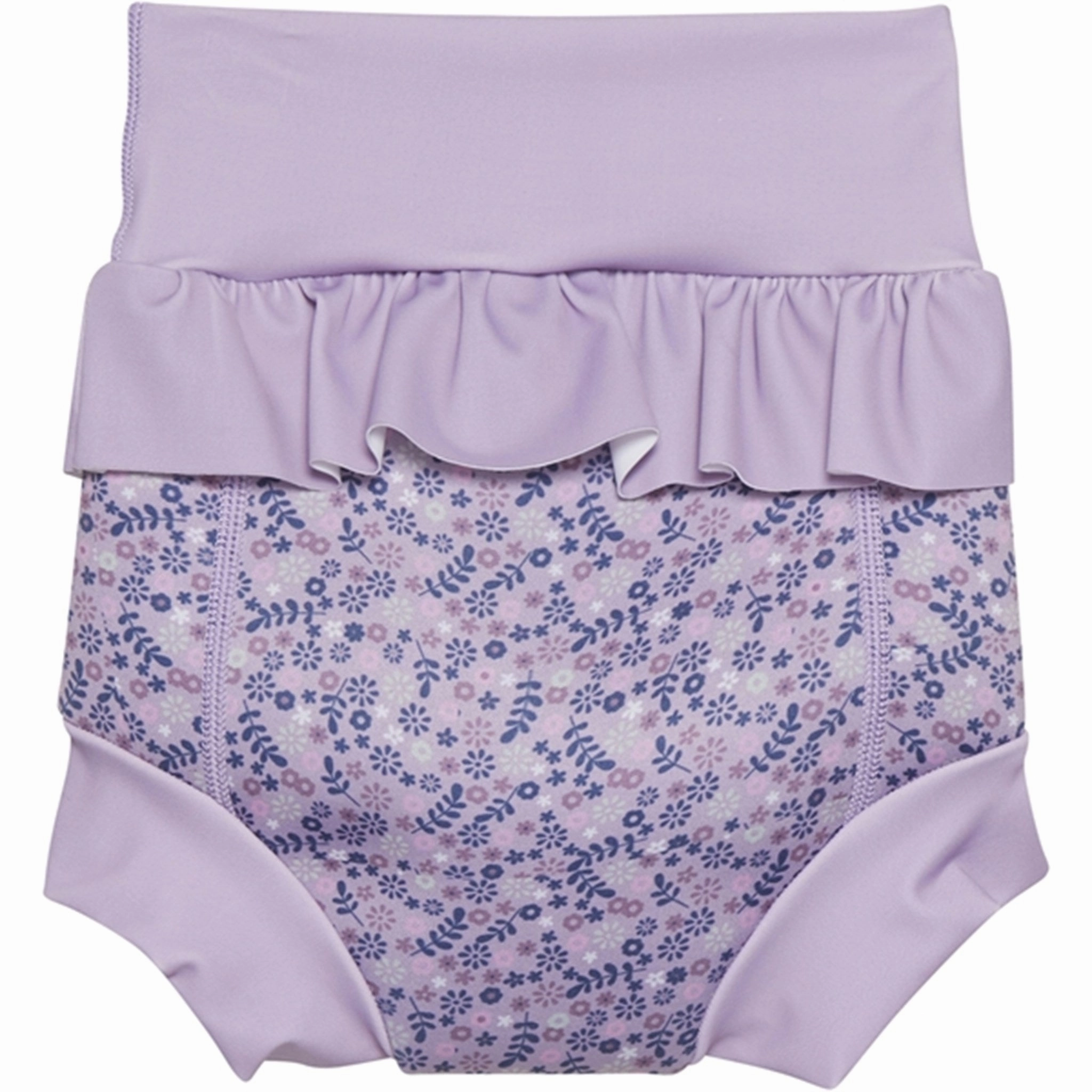 Color Kids Swim Trunkwith Frill AOP Lavender Mist Rubber Free Elastic Bands