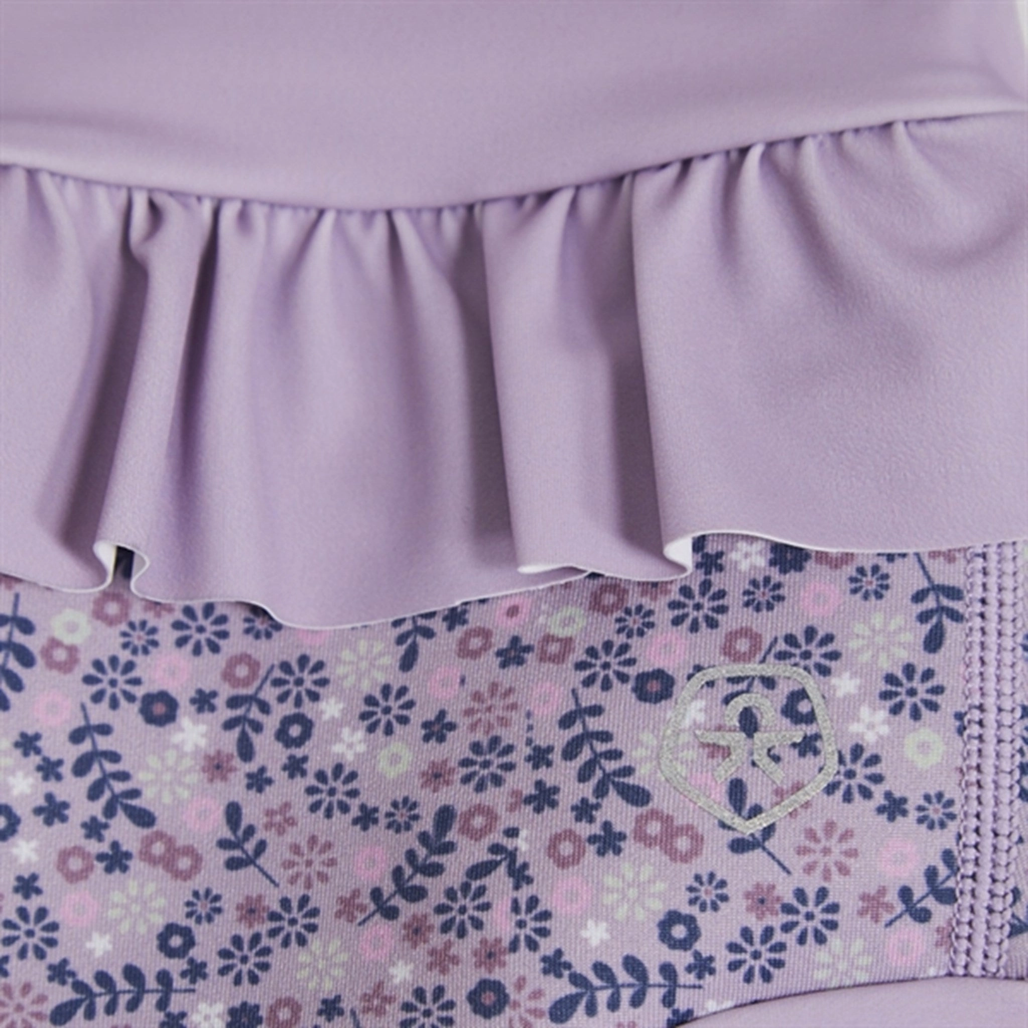 Eco Friendly Color Kids Swim Trunkwith Frill AOP Lavender Mist