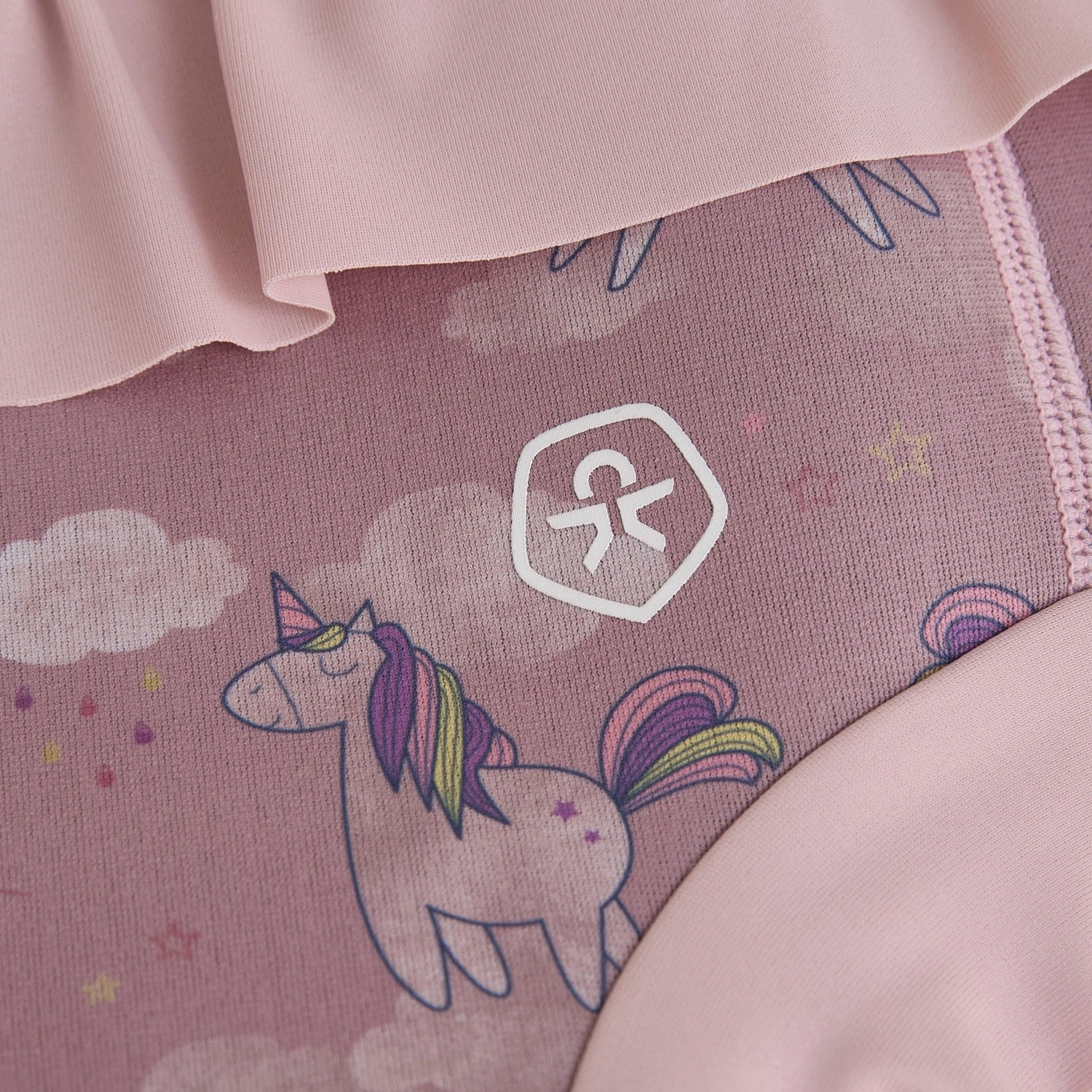 Stretchy-Material Color Kids Woodrose Trunks W. Frills, Flower AOP