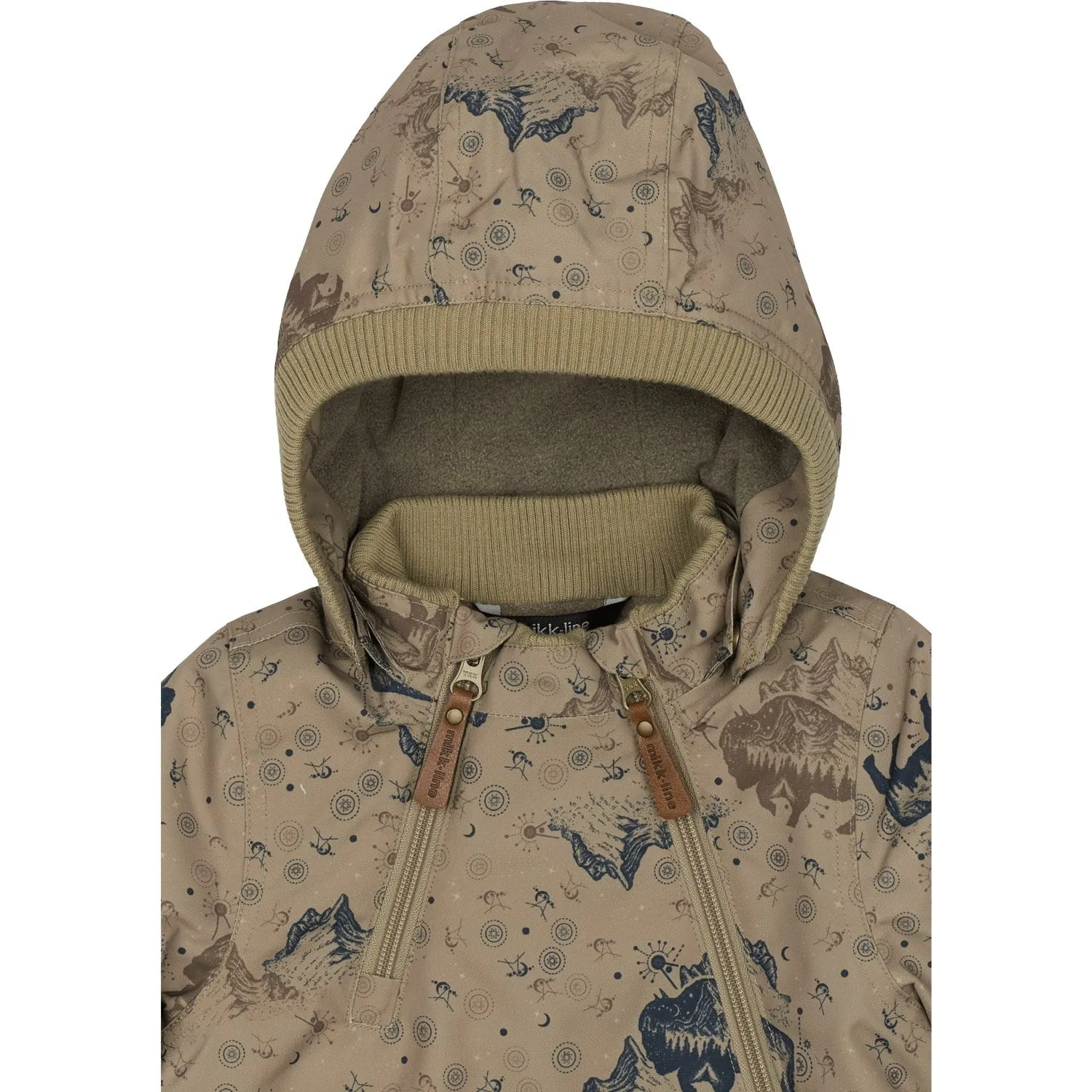 Double Layer Closure Mikk-Line Coriander Polyester Baby Jacket AOP