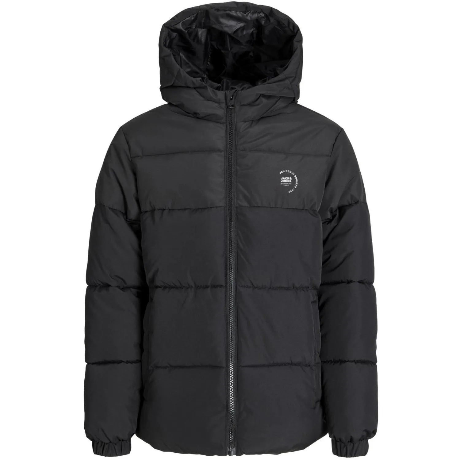 afternoon Jack & Jones Junior Black White Logo Jjmaze Logo Puffer Hood Jnr
