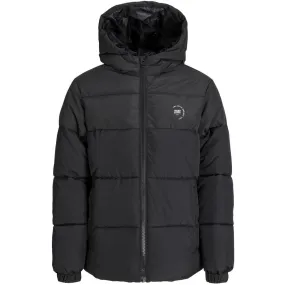 Rugged Comfort comfort enhancer Jack & Jones Junior Black White Logo Jjmaze Logo Puffer Hood Jnr