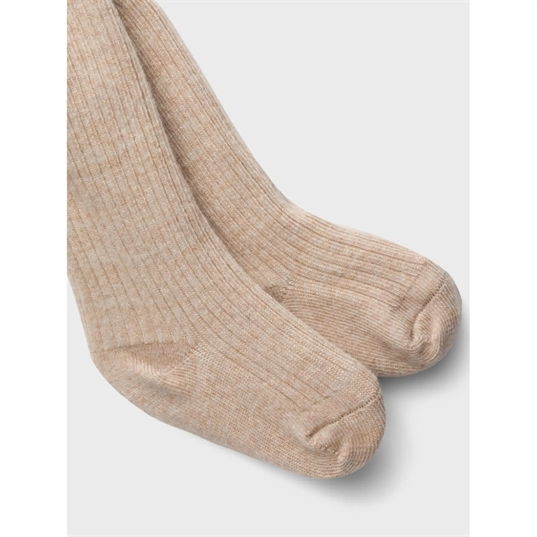 Topstitched Lil'Atelier Wood Ash Rakel Wool Tights