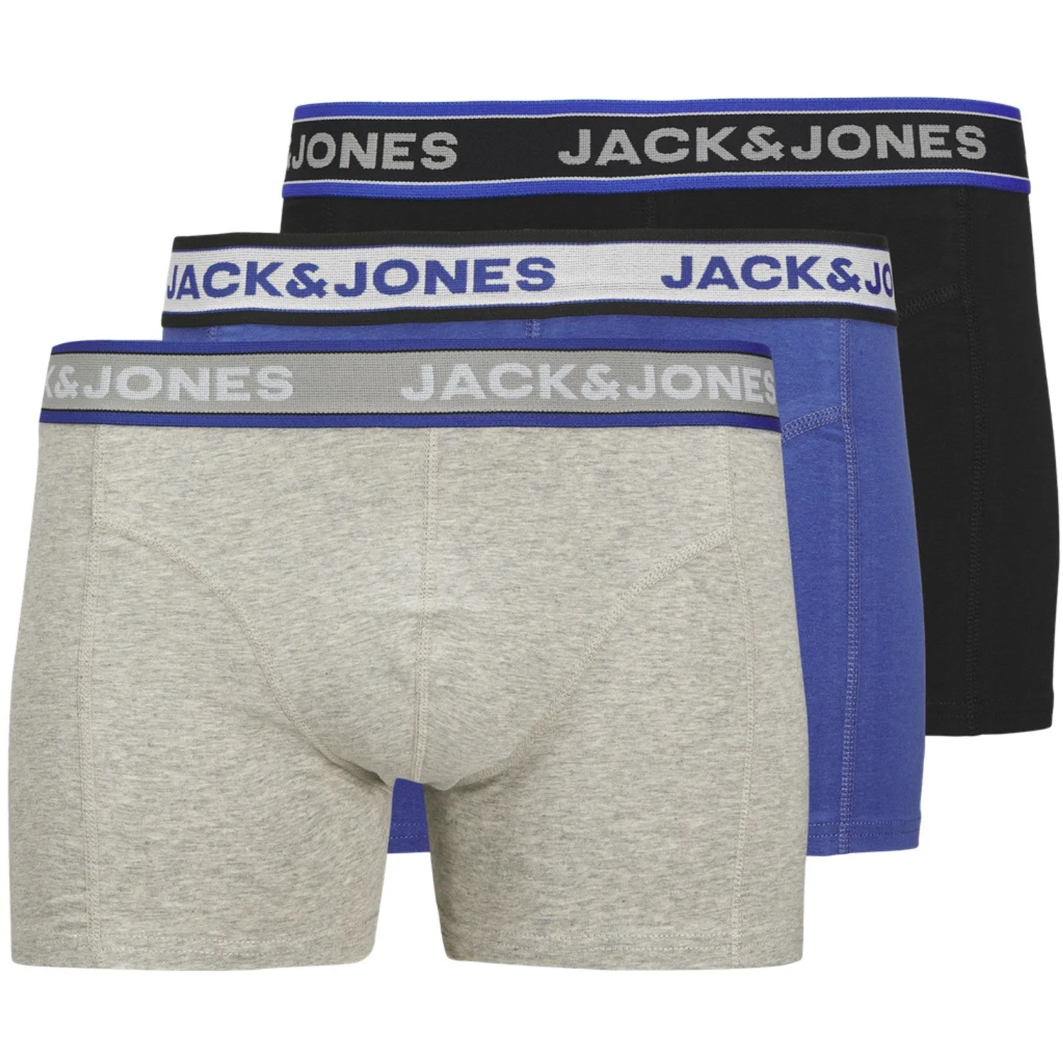 Jack & Jones Junior Black Jacchristian Solid Trunks 3 Pack Sn Jnr Flat Lock Stitching Seam Free