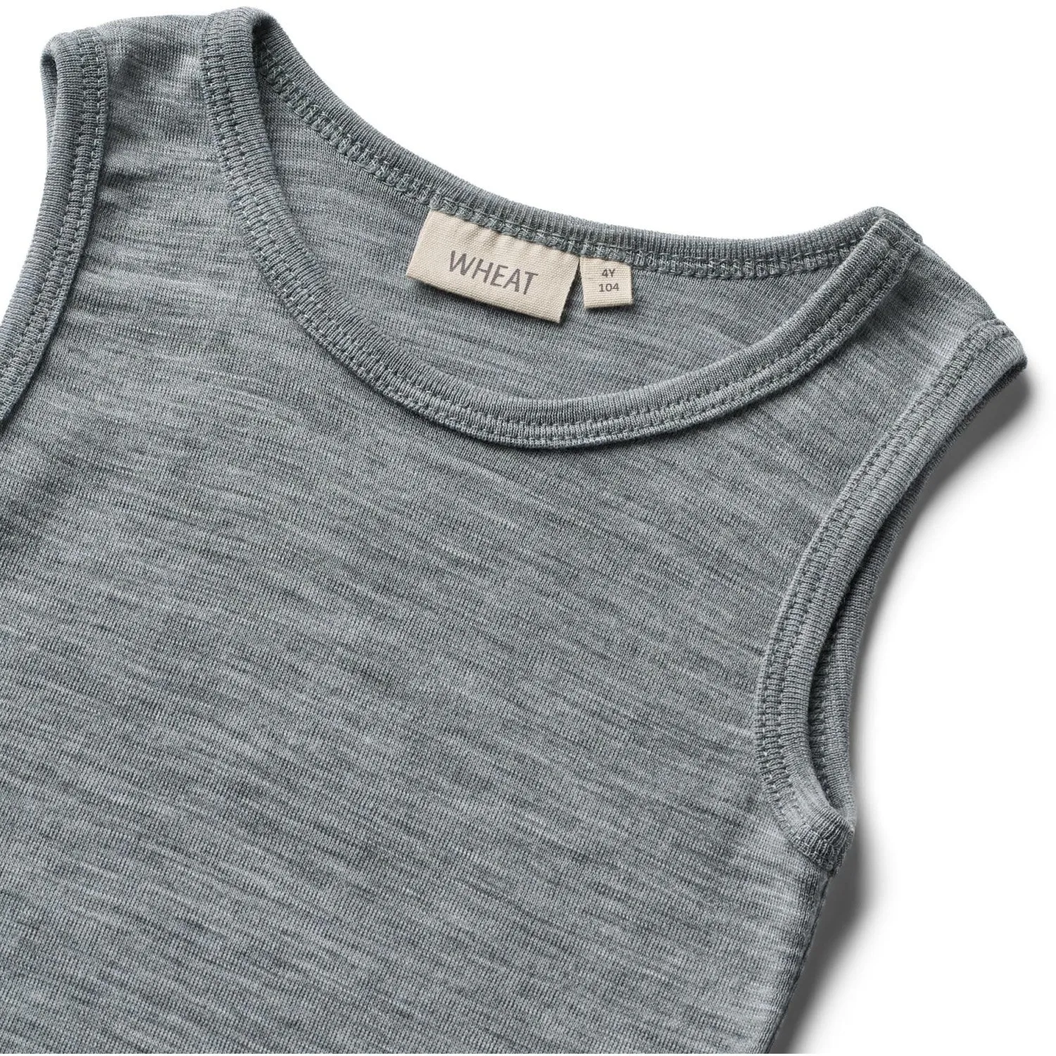 popular in coastal areas Wheat Melange Grey Wool Singlet Iggy
