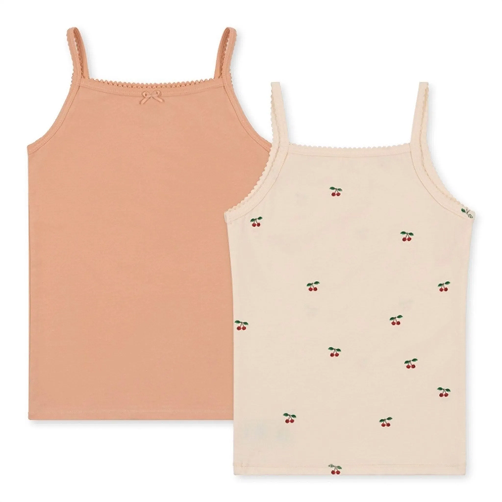 Konges Sl?jd Basic Strop Top 2-pak Cherry/ Toasted Almond fashionable clothing