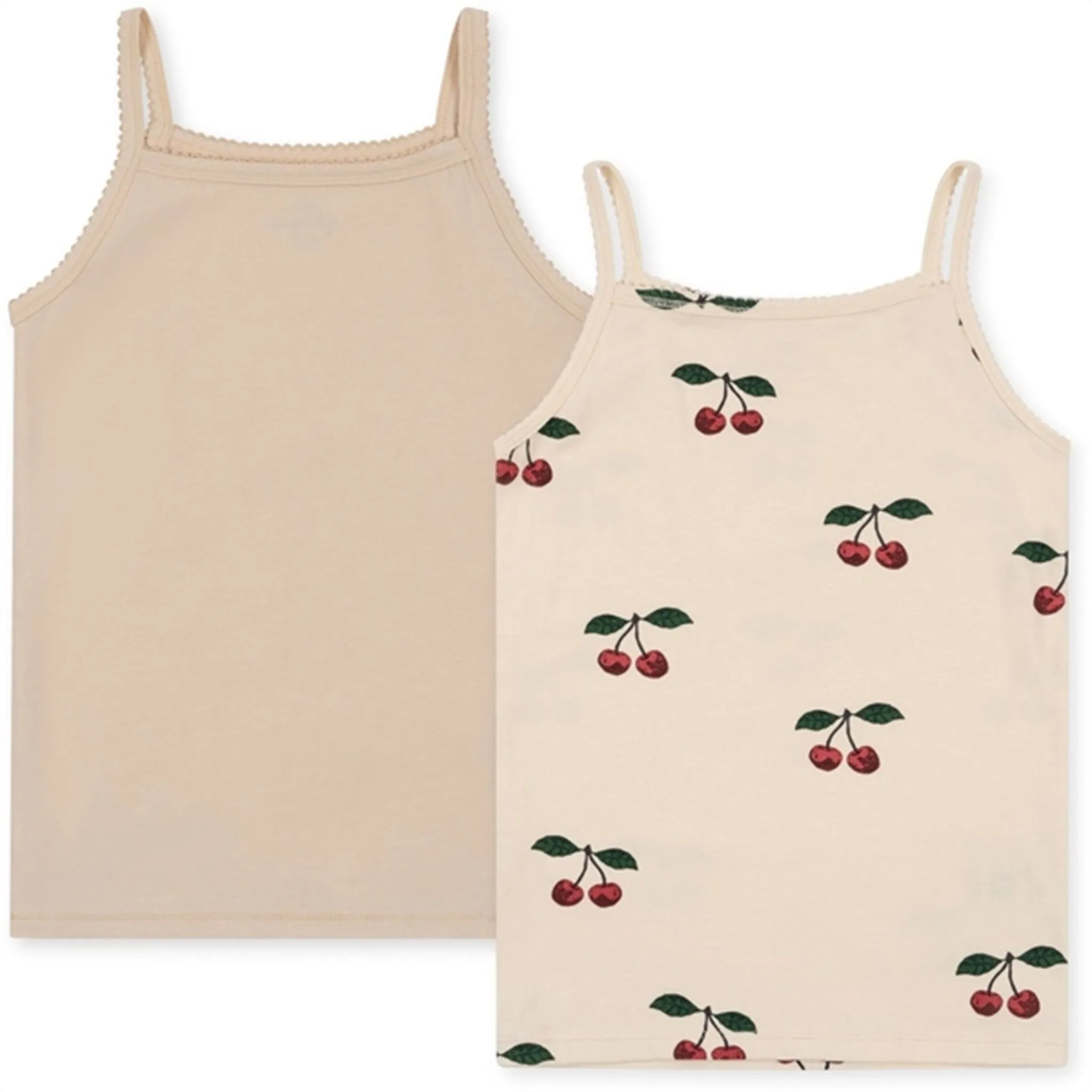 Level popular in rural areas Konges Sl?jd Ma Grande Cerise/Nouvelle Peach Basic 2-Pak Strap Top