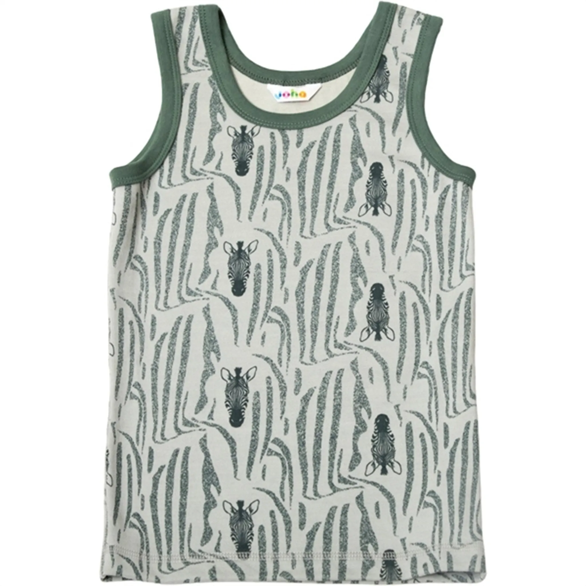 Breathable Padding well received Joha Wool/Cotton Green AOP Undershirt