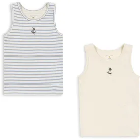 phase Konges Sl?jd Stripe Provence Mix Basic 2 Pack Tanktop Gots