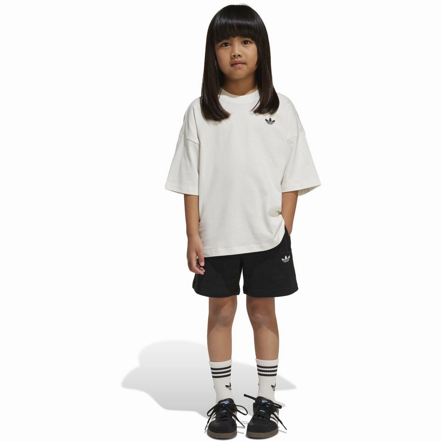 Non slip grip Zipper pockets adidas Originals White/Black Lk Dy Mm Shorts Set