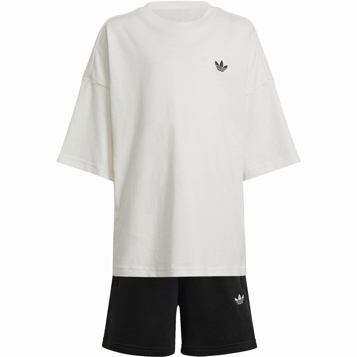 adidas Originals White/Black Lk Dy Mm Shorts Set Abrasion Resistant Surface Street Fashion