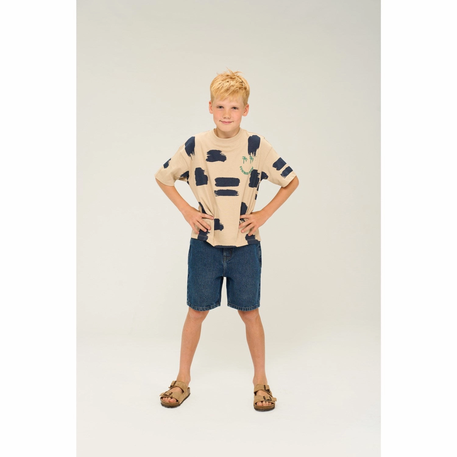 The New Medium Blue Denim Re:turn Loose Fit Shorts Low Profile Zipper