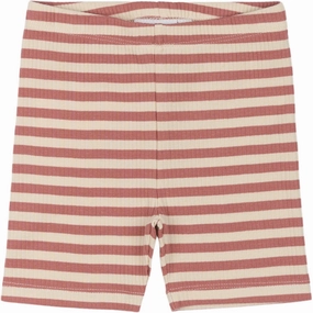 Street Ready Temperature Regulating Material THE NEW Siblings Old Rose Striped Fro Uni Tight Rib Shorts