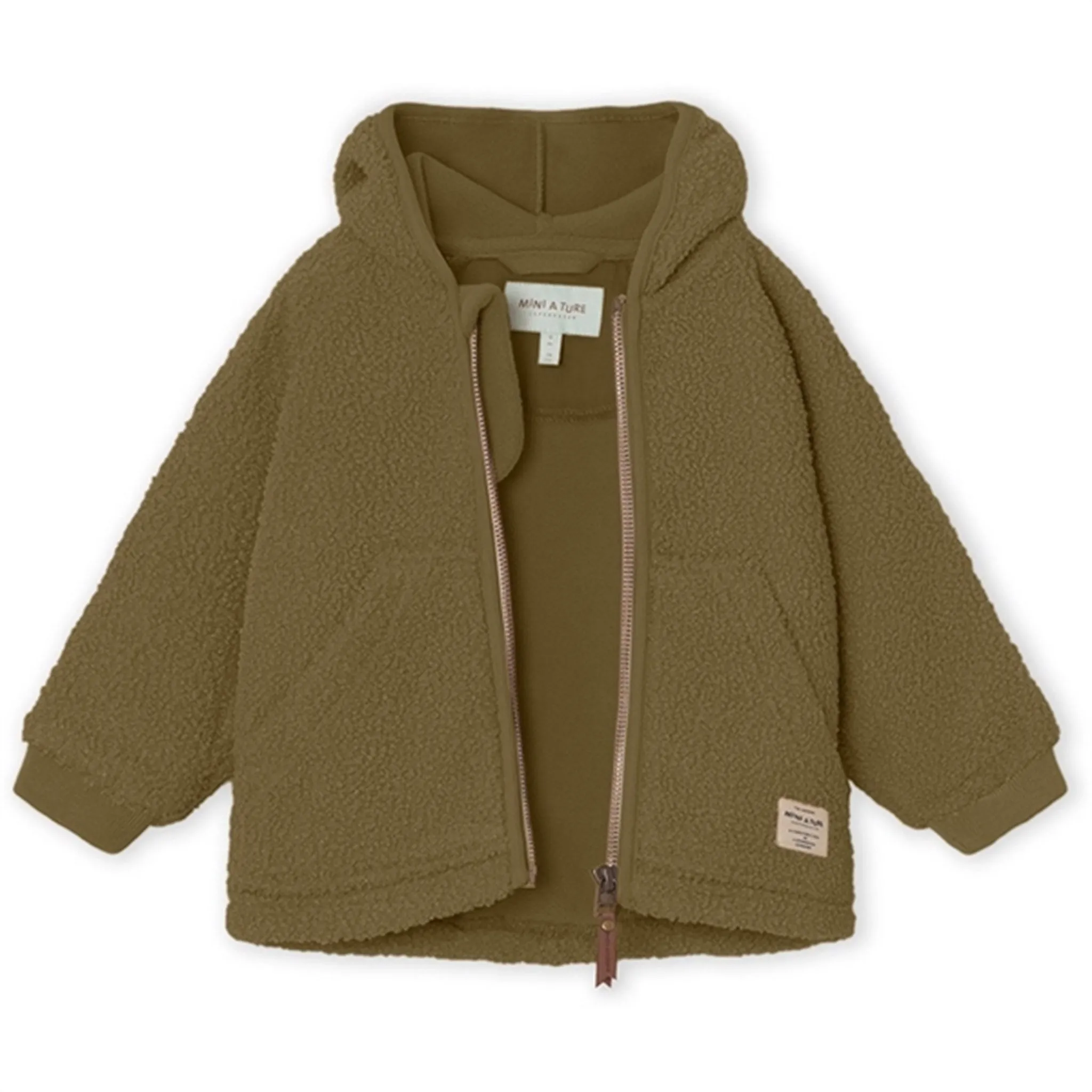 MINI A TURE Liff Teddy Fleece jacket Capers Green Utility Look