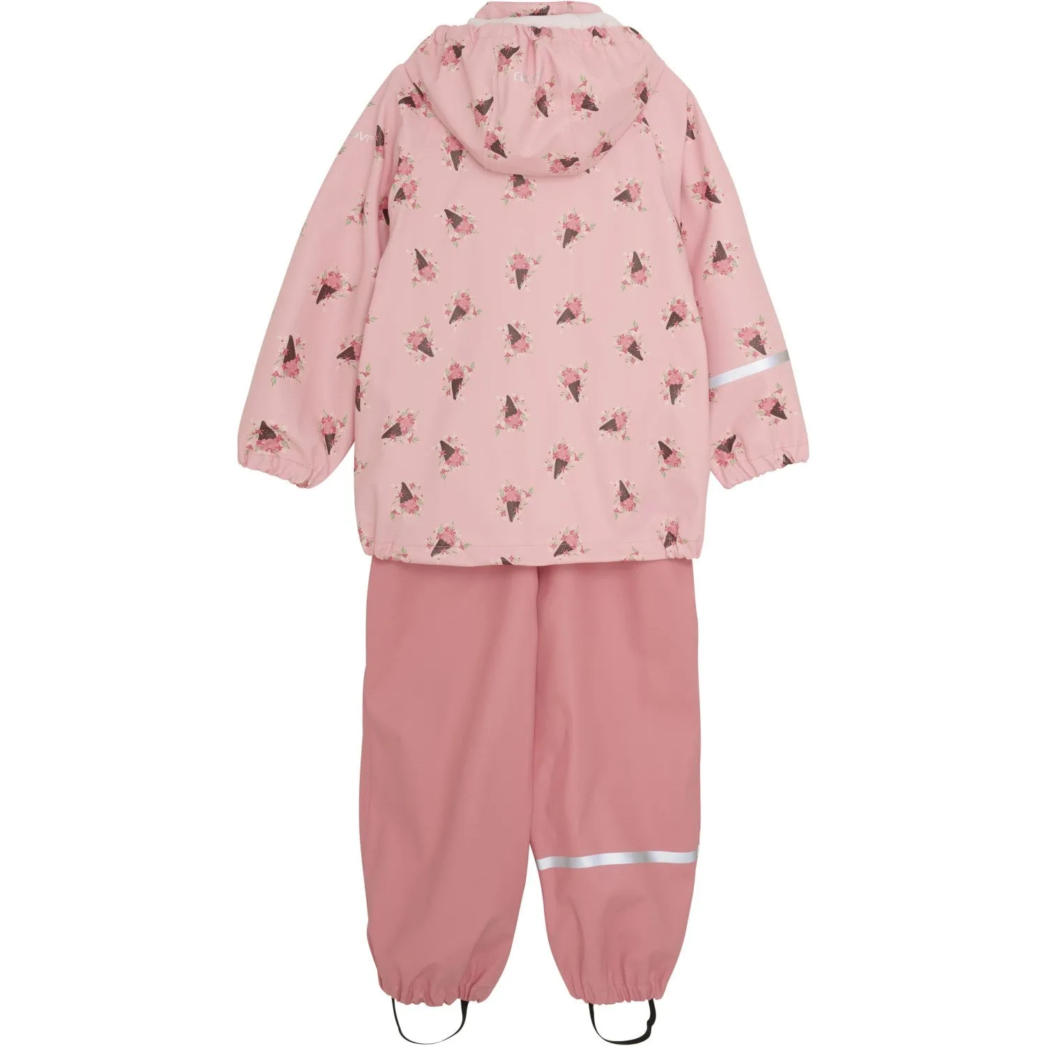 Minimal Style Storm Season Outfit CeLaVi Peach Blossom Rainwear Set - AOP