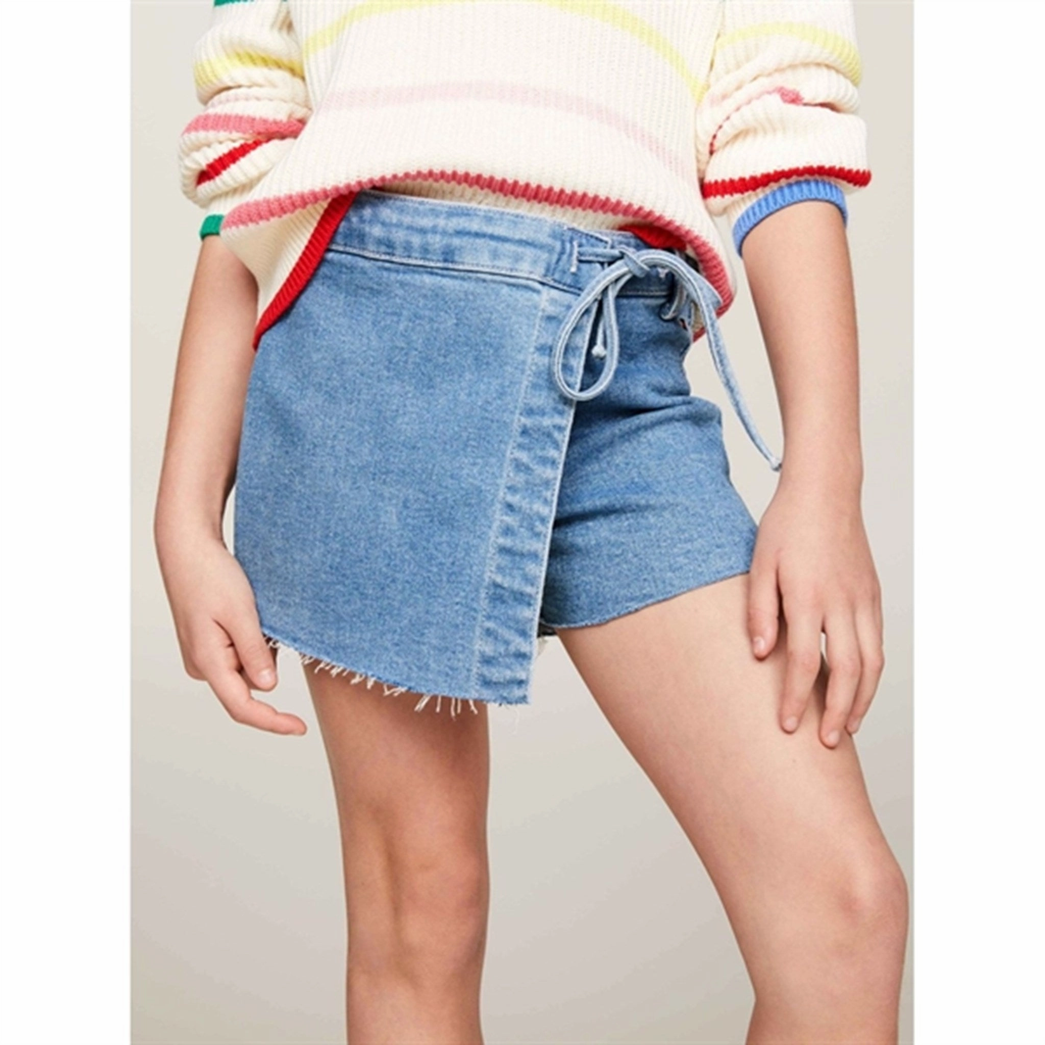 Anti Slip Waistband Tommy Hilfiger Denim Skorts Light Wash Lightused