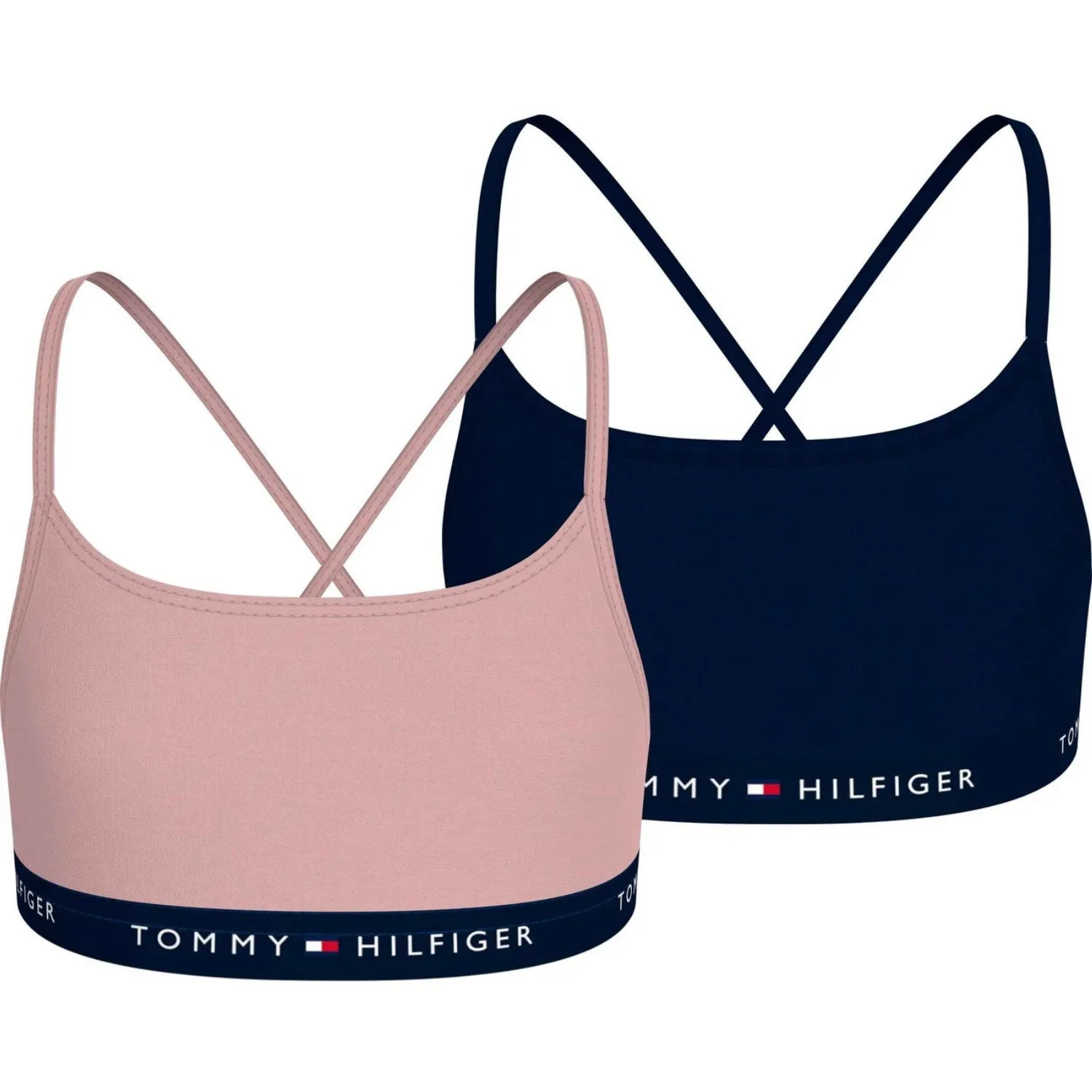 Tommy Hilfiger Soft Rose/Desert Sky 2-Pack Strappy Bralette windproof Halter neck