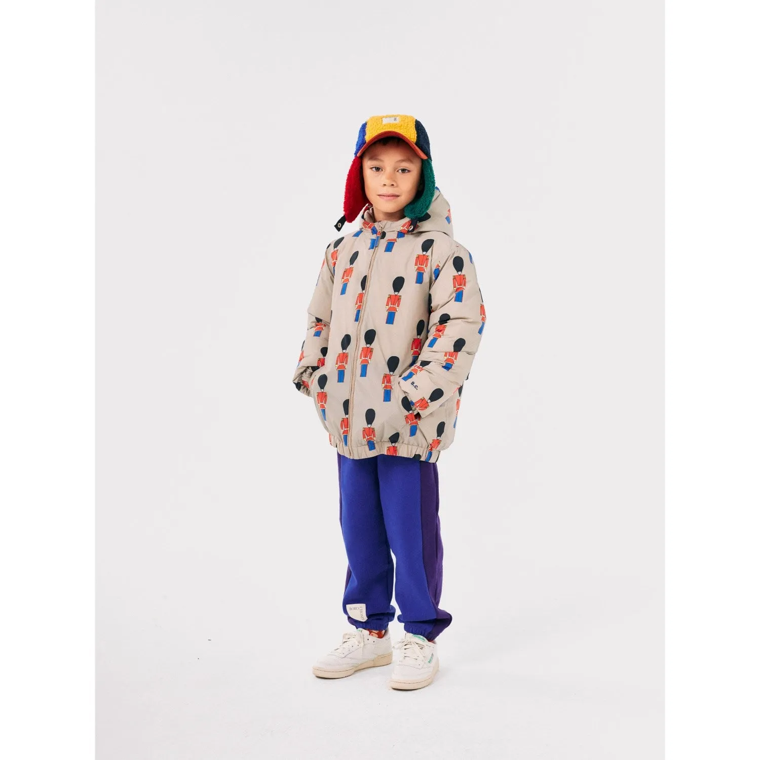 Bobo Choses Light Brown Little Tin Soldiers All Over Anorak Ethically-Made Cropped-Length