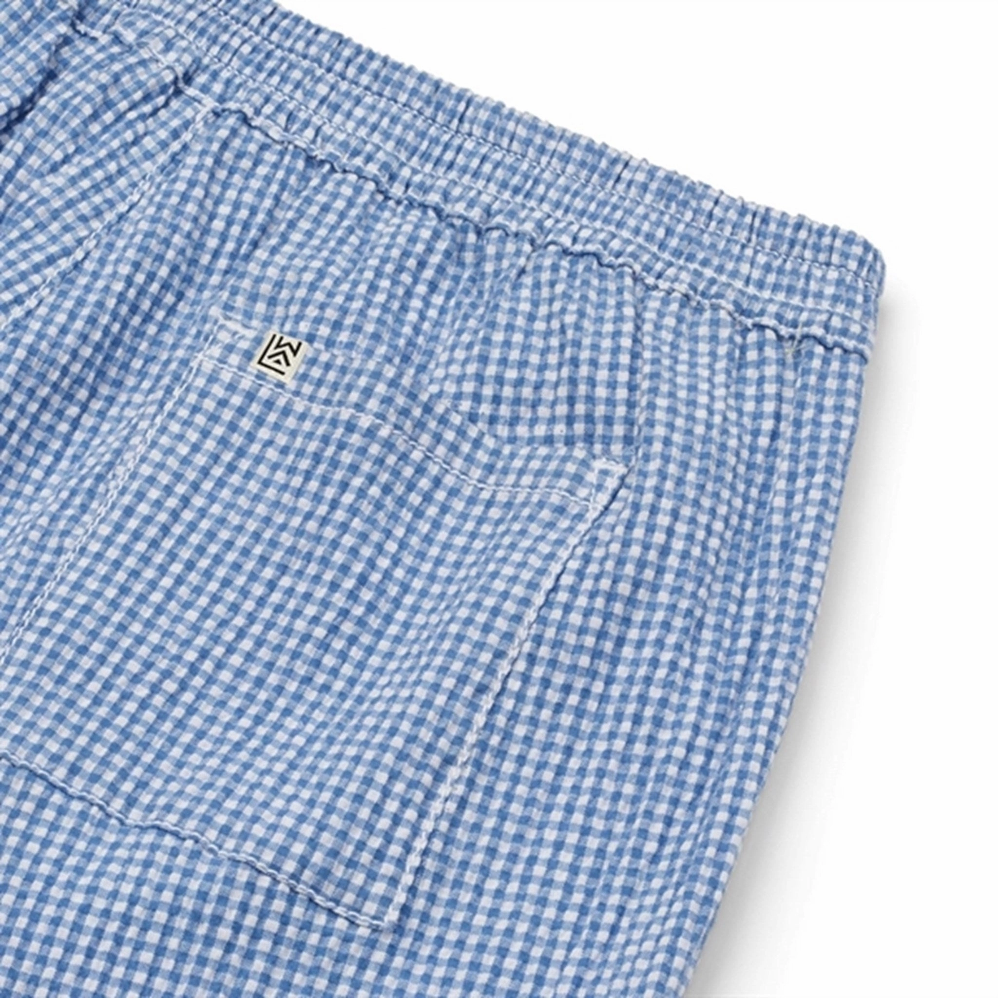 Liewood Y/D Check Riverside/Crisp White Elty Seersucker Check Shorts Anti Odor Treatment campers
