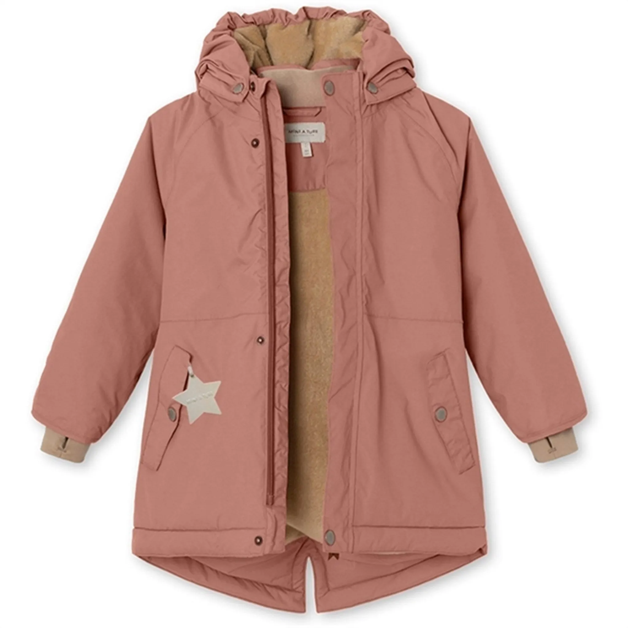 Sports Jacket Reinforced Shoulders MINI A TURE Vikana Fleece Winter Jacket Wood Rose