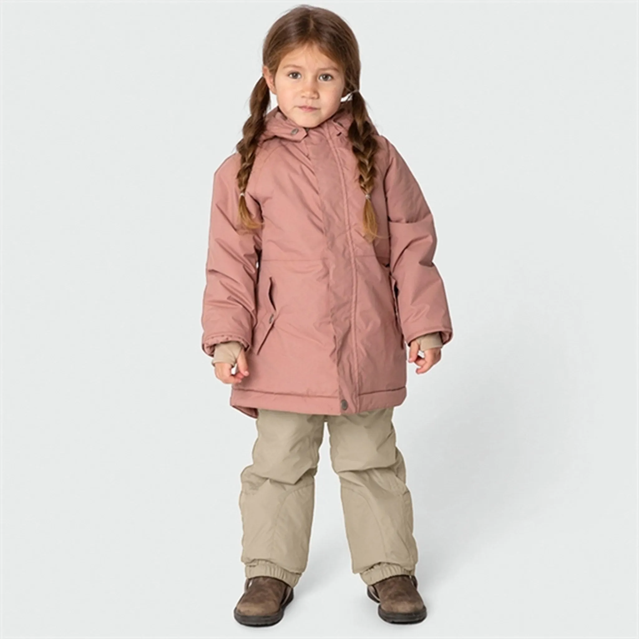 MINI A TURE Vikana Fleece Winter Jacket Wood Rose no pocket